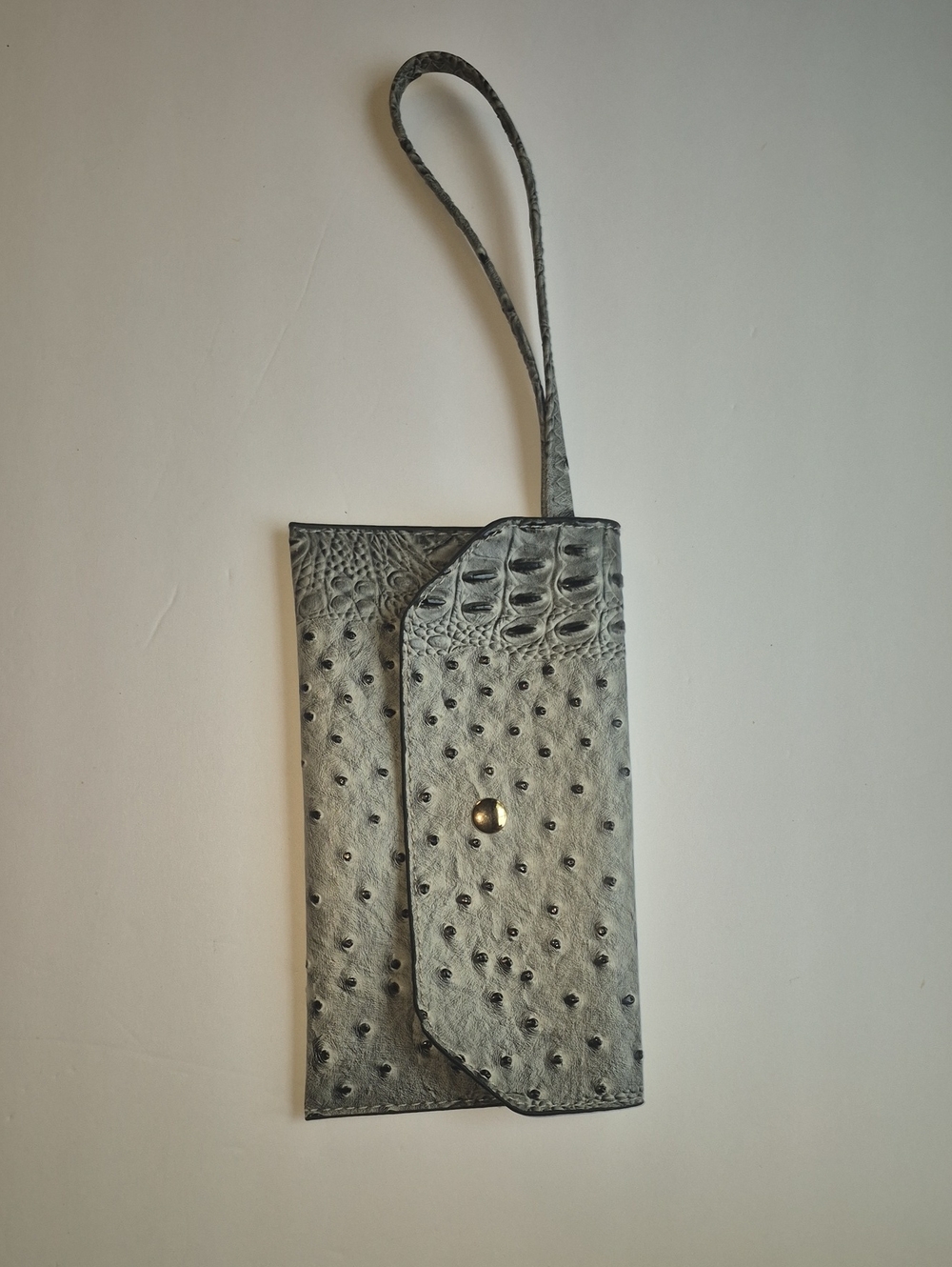 Gray Textured Wristlet Phone Wallet